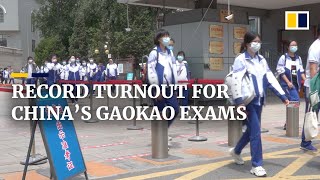 Record number of students begin taking China’s gaokao national college exams [upl. by Aicenad344]