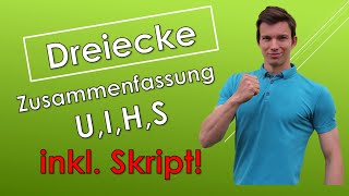 Konstruktion besonderer Punkte im Dreieck  U H S I  KURZE Zusammenfassung mit SKRIPT [upl. by Dincolo]