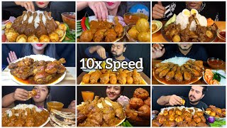 ASMR Food Compilation  Spicy Chicken Leg Piece Curry With Basmati Rice amp Eggs  Indian Food Mukbang [upl. by Ybba]