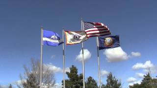 Flags blowing in the wind at the Idaho Fallen Firefighter Memorial Park in Boise [upl. by Gagnon]