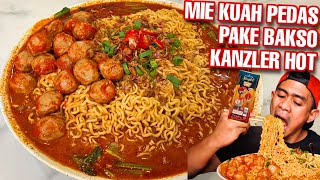 GILA MUKBANG MIE KUAH LAKSA PEDAS PAKE BAKSO KANZLER HOT [upl. by Oel]