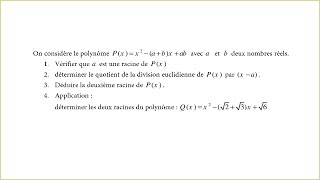 Exercice 4  Polynômes  Tronc commun scientifique et technologique [upl. by Chryste]