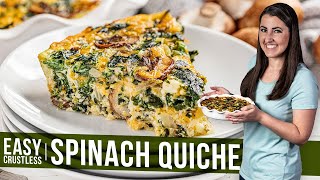 Easy Crustless Spinach Quiche [upl. by Pirri]