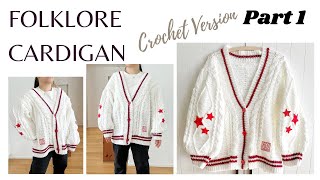 CROCHET INSPIRED FOLKLORE CARDIGAN PART 1  CROCHET BY BEV [upl. by Latin578]