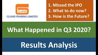 Gland Pharma  Quarterly Results  Q3 2021  Update amp Analysis [upl. by Dolly20]