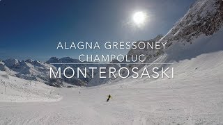 Sciare a Alagna Gressoney Champoluc  MONTEROSA SKI 2018  4K [upl. by Eiromem]