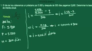 INTERÉS SIMPLE CALCULAR LA TASA  EJERCICIO 41 [upl. by Ecniv147]