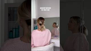 Easy ponytail hairstyle for short hair hairstyleinspo hairhack shorthairstyles hairtutorial [upl. by Meta]