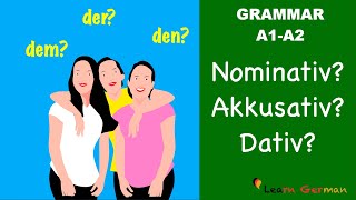 Nominativ Akkusativ Dativ  3 Cases in German  Learn German Grammar  A1A2 [upl. by Itsrejk]