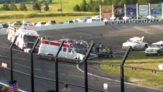 hobby stock crash Montana Raceway Park [upl. by Edsel]