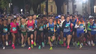 Thousands brave cold for Houston Marathon [upl. by Siaht]