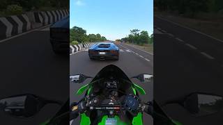 Ninja zx10r vs Lamborghini Drag Race😈shortstrendingninjaninjazx10rzx10rlamborghiniManojDey [upl. by Esoj]