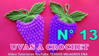 Manualidades tejidas Milagros Ena N° 13 Uvas a crochet para AGARRADERAS DE OLLAS O ADORNOS [upl. by Ailisec21]