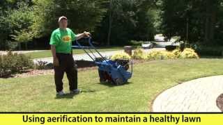 Howto Aerate a Lawn with a Core Aerator and Topdress with Compost [upl. by Boff]