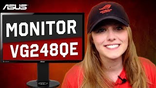 Monitor Gaming ASUS VG248QE com 24 polegadas resolução e 144Hz [upl. by Yetah133]