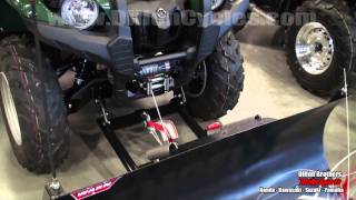 Warn Winch amp Plow Blade demonstration  Yamaha Grizzly 550 amp Kawasaki Brute Force 750 [upl. by Halik]