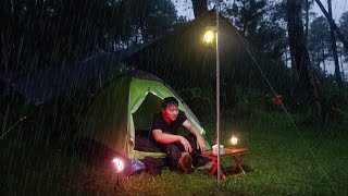 SOLO CAMPING IN HEAVY RAIN  FIRST CAMP  ASMR  RELAXING RAIN SOUNDS [upl. by Jacie600]