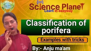 Classification of Porifera Examples with tricks By Anju maam scienceplanetbiology [upl. by Varney]