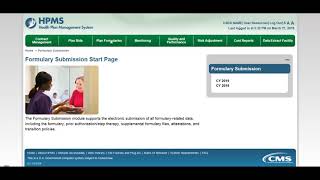 Health Plan Management System HPMS – Formulary Submission Training [upl. by Grishilde]