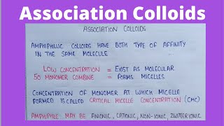 Association colloids  types of colloids  colloidal dispersion physical pharmaceutics [upl. by Prussian]