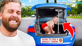 quotHonk to See A Midget Twerkquot Bumper Sticker  Then Sitting at Green Lights [upl. by Mercola]