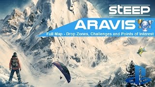 Steep Aravis Full Map  All Drop Zones Challenges and Points of Interest [upl. by Jammal]