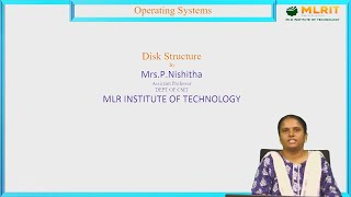 LEC26 Operating Systems  Disk Structures Structure by Mrs P Nishitha [upl. by Kyle]