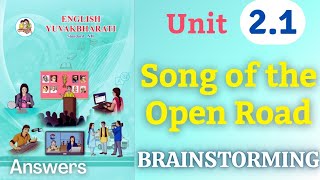 Song of the Open Road class 12 English unit 21 brainstorming solutions [upl. by Ravi]