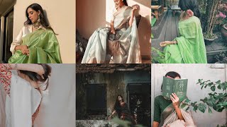 Aesthetic saree poses ideassaree posessaree photography ideas✨❤️ [upl. by Arvonio883]