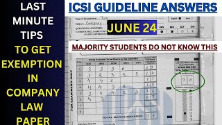 ICSI Suggested Answers Guidelines of Company Law  Best Writing Practice June 24 [upl. by Paulo389]