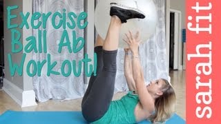 10 min Exercise Ball Ab Workout Sarah Fit [upl. by Tichonn]