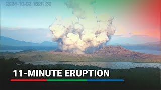 Time lapse 11minute eruption of Taal Volcano on October 2  ABSCBN News [upl. by Lerual605]