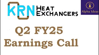 KRN Heat Exchanger and Refrigeration Q2 FY25 Earnings Call KRN Heat Exchanger Ltd Q2 Concall [upl. by Ahsilrac]