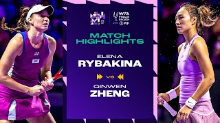 Elena Rybakina vs Zheng Qinwen  2024 WTA Finals Riyadh Group Stage  Match Highlights [upl. by Clancy]