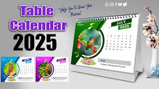 Table Calendar 2025 CoralDraw design II [upl. by Chip]