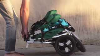 Bumbleride Indie Twin All Terrain Jogging Double Stroller  Fold Video [upl. by Saw764]