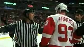 Franzen rips out Kanes Mouth guard Game 4 2009 WCF [upl. by Tanberg]