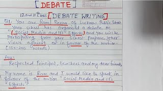 DEBATE WRITING 11TH AND 12TH CLASS PART4 [upl. by Aicram339]