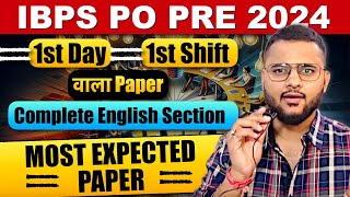 IBPS PO 2024  PYQs  Most Expected Paper with Timer  Alfa Banker [upl. by Eenwat]