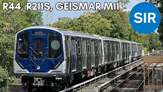 Staten Island Railway R44 trains single track  New R211S Test Train amp Geismar M11  Dongan Hills [upl. by Kaplan]