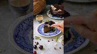 Double Chocolate Cheesecake w Fresh Cherry Sauce food [upl. by Llewoh962]