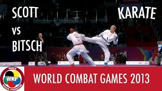 Karate Mens Kumite 75kg SCOTT vs BITSCH World Combat Games 2013  WORLD KARATE FEDERATION [upl. by Citron]