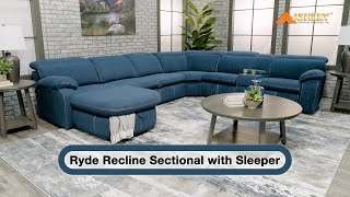 Ryde 4 PC Dual Power Recline Sectional with Sleeper  AFW [upl. by Ainotal]