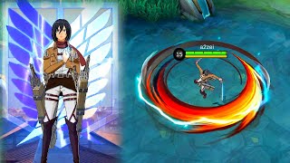 Fanny New Attack on Titan  Mikasa Skin Spotlight [upl. by Agiaf]