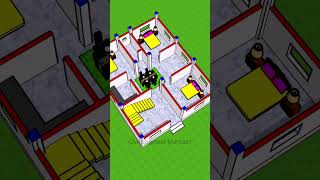 3Bedroomshouseplan floorplan lowbudgethouseplan homedesign gharkanaksha house home naksha [upl. by Glorianna]