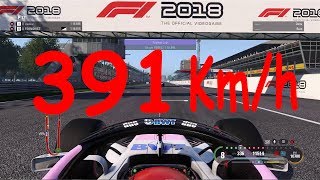 F1 2018  TOP SPEED RECORD 391 KMH [upl. by Alac]