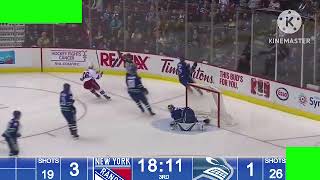 Canucks goal horn goes off during Rangers goal [upl. by Aleras]