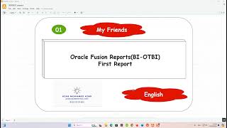 Oracle Fusion Reports BIOTBI First Report VideoEnglish Version [upl. by Gilges]