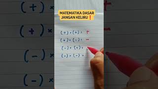 MATEMATIKA DASAR JANGAN KELIRU❗❗❗ matematika matematikadasar math positif negatif [upl. by Ivah]