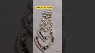 New Kundan Earrings Design viralvideo shorts diydiyaccessories handmade gehnay [upl. by Aynotahs]